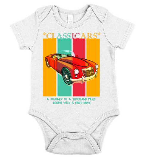 Classic Vintage Cars Short Sleeve Baby One-Piece