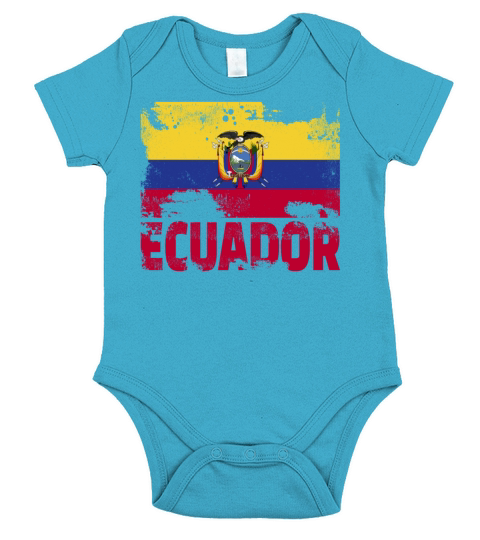 Ecuador Flag Vintage Distressed South America Grun Short Sleeve Baby One-Piece