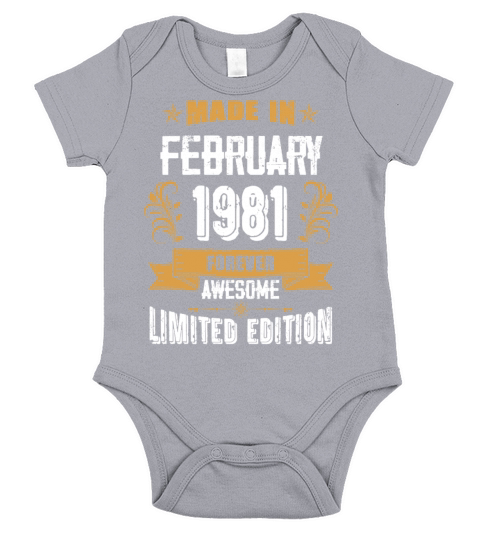 February 1981 Vintage Birthday Present Short Sleeve Baby One-Piece