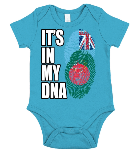 Fijian And Bangladeshi Mix Heritage DNA Flag Short Sleeve Baby One-Piece