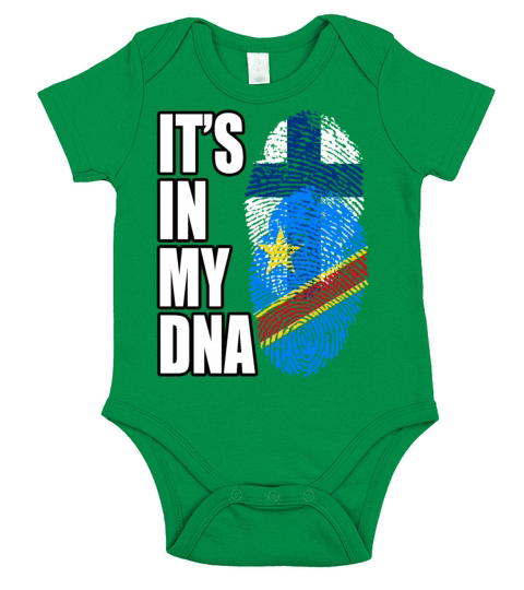 Finland And Congolese Mix Heritage DNA Flag Short Sleeve Baby One-Piece