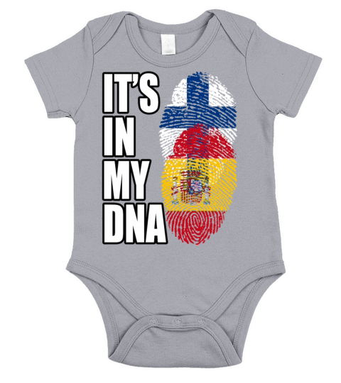 Finland And Spaniard Mix Heritage DNA Flag Short Sleeve Baby One-Piece