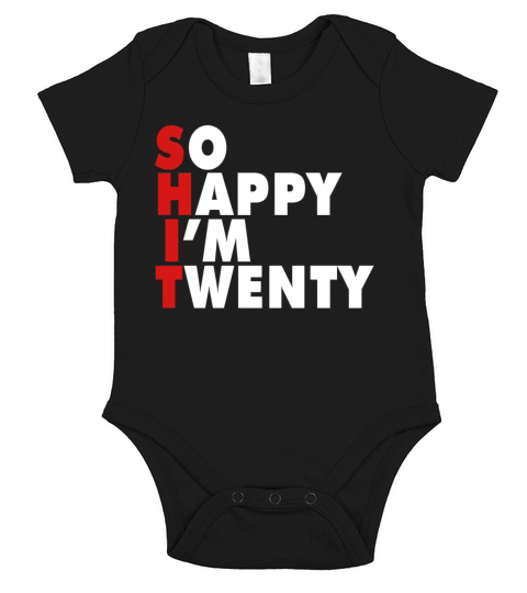 Funny Birth Age 20 Years Old Happy Im 20 Short Sleeve Baby One-Piece