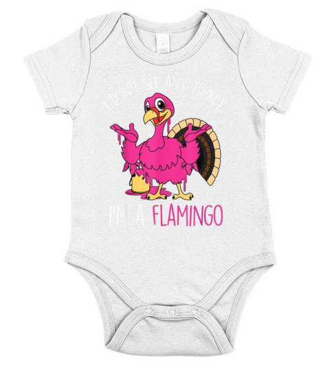 Funny Thanksgiving Turkey Pink Flamingo Pun Short Sleeve Baby One-Piece