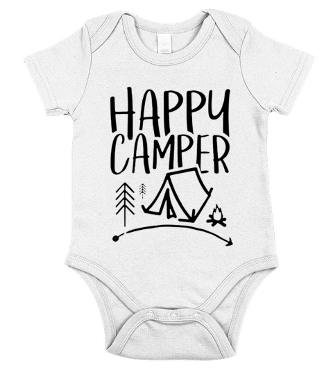 happy camper Short Sleeve Baby One-Piece