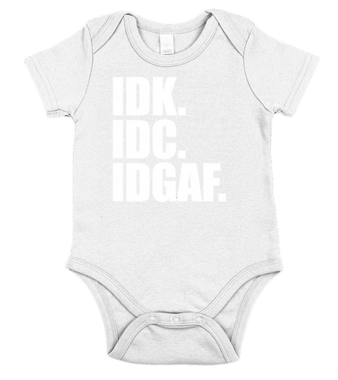 IDK IDC IDGAF Funny Introvert Anti Social Club Short Sleeve Baby One-Piece