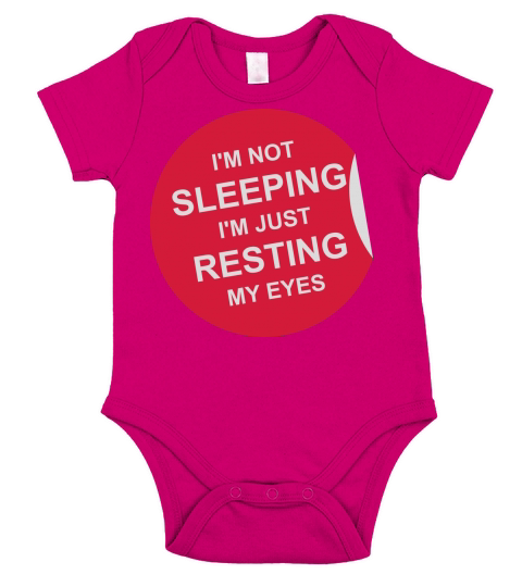 im not sleeping quote Short Sleeve Baby One-Piece
