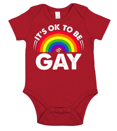 Its Ok To Be Gay LGBTQ Support Rainbow Pride Short Sleeve Baby One-Piece
