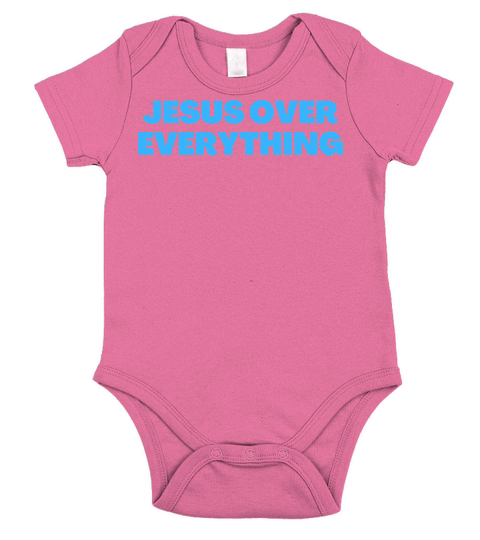 Jesus Over Everything - Christian Quotes Short Sleeve Baby One-Piece