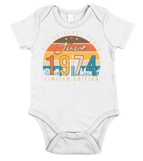 June 1974 Vintage Short Sleeve Baby One-Piece