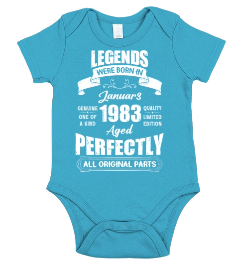 Legends Were Born In January 1983 Birthday Short Sleeve Baby One-Piece