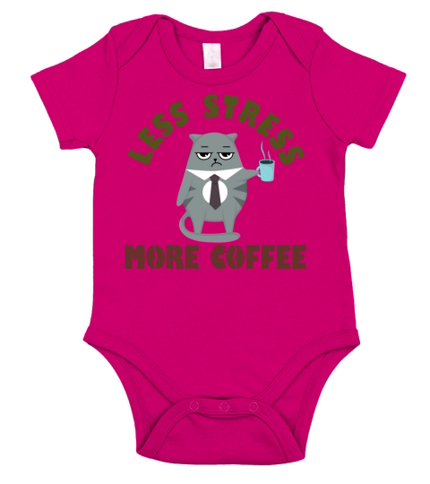 Less Stress More Coffee Short Sleeve Baby One-Piece