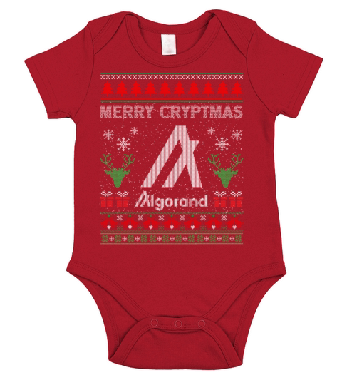Merry Cryptmas Christmas Algorand ALGO Coin Crypto Short Sleeve Baby One-Piece