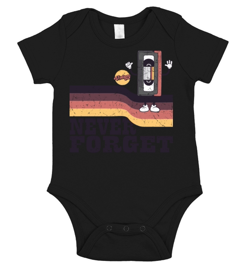 Never Forget Floppy Disk VHS Tape Cassette Tape Short Sleeve Baby One-Piece