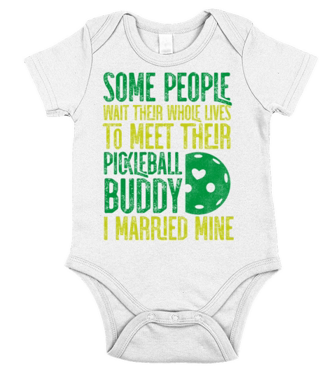 Pickleball Husband Wife Marriage Short Sleeve Baby One-Piece
