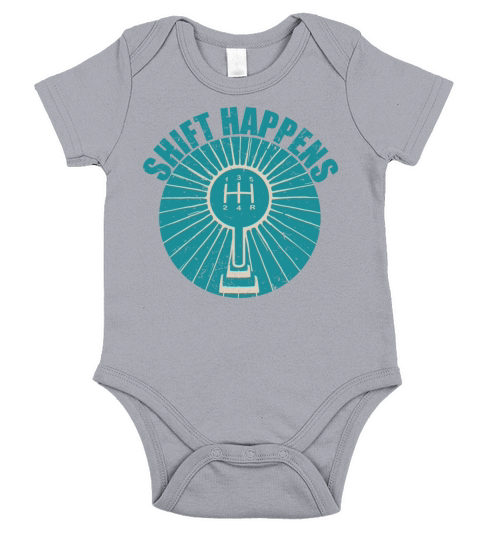 Shift Happens Turbo Car Tuning Gift Sportscar Short Sleeve Baby One-Piece
