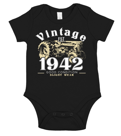 Vintage 1942 Tractor Truck Farm Farmer Short Sleeve Baby One-Piece