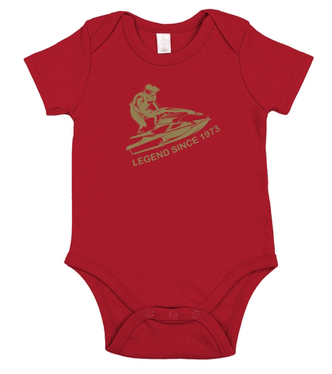 vintage 1973 birthday jet ski Short Sleeve Baby One-Piece