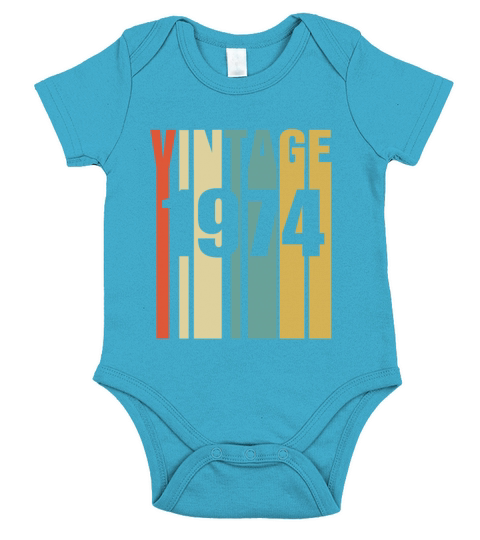 Vintage 1974 Retro Short Sleeve Baby One-Piece