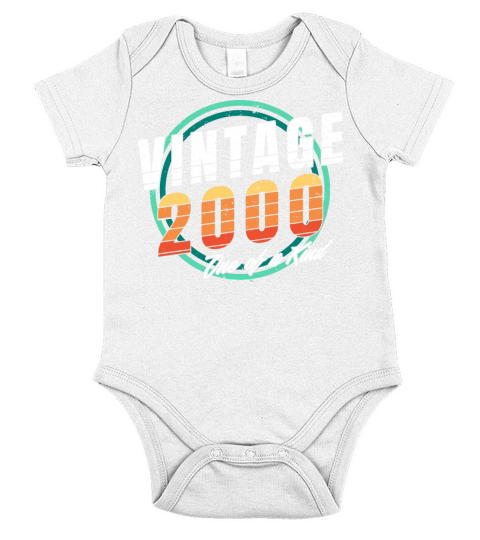 Vintage 2000 Shirt for Men Women 23 Year Old 23rd Short Sleeve Baby One-Piece
