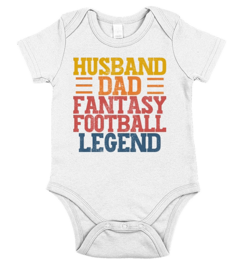 Vintage Husband Dad Fantasy Football Legend FFL Short Sleeve Baby One-Piece