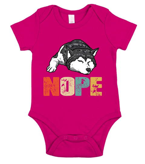 Vintage Nope Funny Siberian Husky Dog Lover Short Sleeve Baby One-Piece