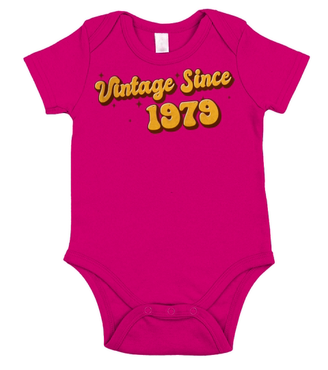 Vintage since 1979 44 Years Old - Groovy 44th Short Sleeve Baby One-Piece