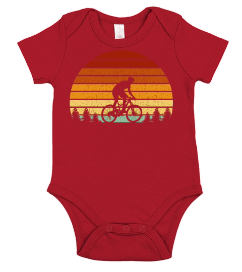 Vintage Sunset Mountain Biking For Mountain Bikers Short Sleeve Baby One-Piece