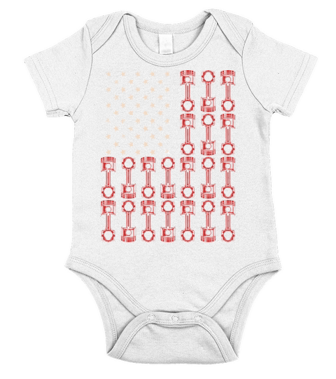 Vintage Vertical USA Piston for Auto Mechanic Short Sleeve Baby One-Piece