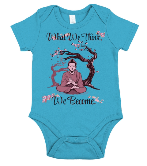 What We Think We Become Buddha Cherry Blossom Aest Short Sleeve Baby One-Piece