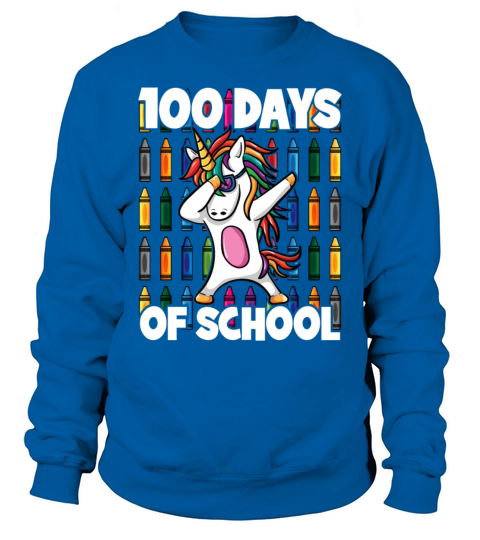 100 Days of School Crayon Dabbing Unicorn Magic Sweatshirt Unisex