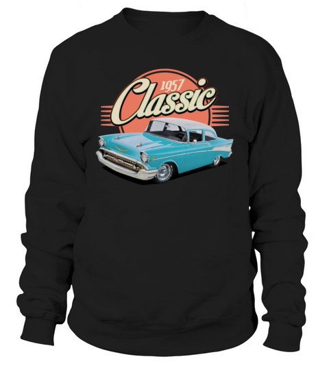 Classic 1957 Blue Car Sweatshirt Unisex