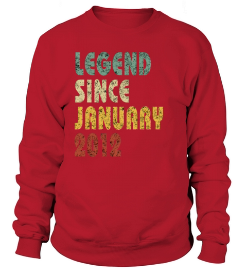 Legend since vintage January 2012 Retro Vintage Sweatshirt Unisex