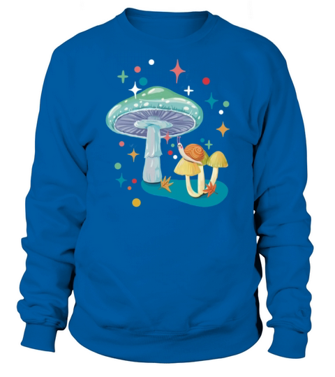 Vintage cozy green mushroom and snail Sweatshirt Unisex