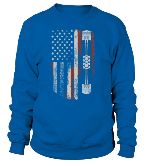 Vintage Patriotic American Flag Piston Sweatshirt Unisex