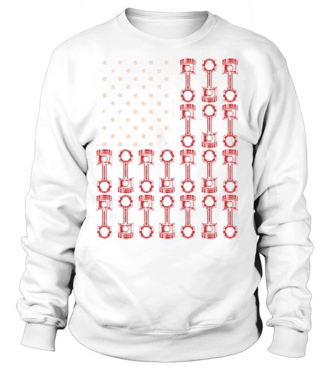 Vintage Vertical USA Piston for Auto Mechanic Sweatshirt Unisex