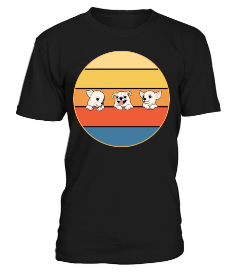 Cute 3 Chihuahua Dog Breed Vintage Retro Sunset T-Shirt Unisex