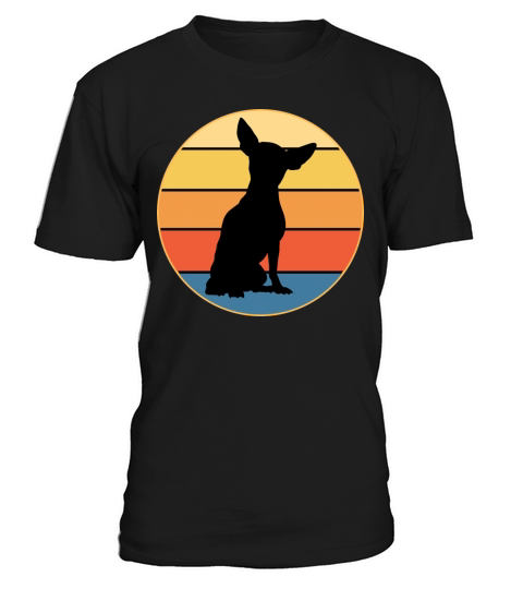 Cute Chihuahua Dog Breed Vintage Retro Sunset T-Shirt Unisex