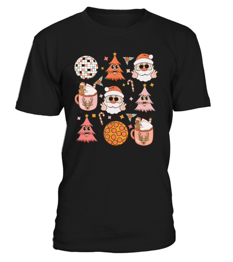 Merry Christmas Retro Vintage Groovy Christmas With Santa Claus T-Shirt Unisex