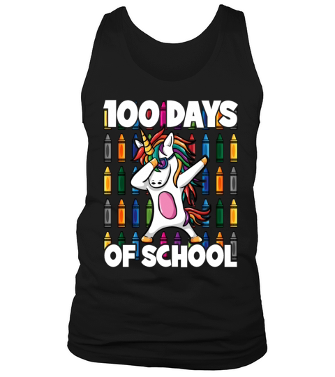 100 Days of School Crayon Dabbing Unicorn Magic Tank Top Unisex