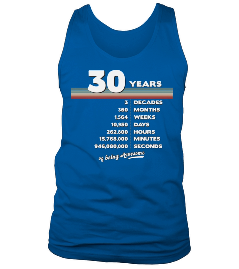 30th Birthday Vintage 30 Years Old Retro 360 Tank Top Unisex