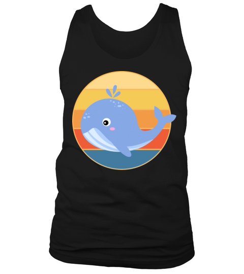 Cute Kawaii Whale Retro Sunset Vintage Ocean Tank Top Unisex