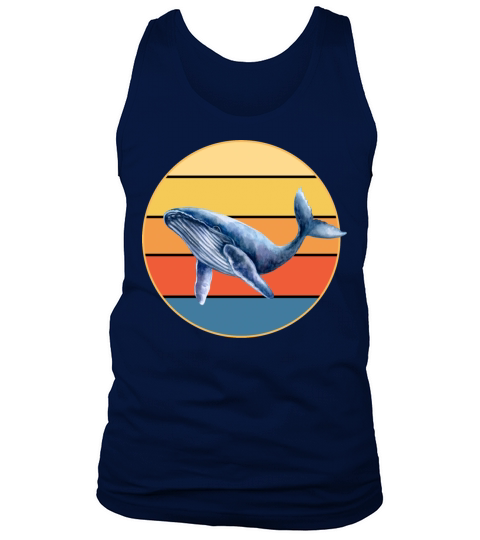 Cute Kawaii Whale Retro Sunset Vintage Ocean Tank Top Unisex
