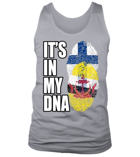 Finland And Bruneian Mix Heritage DNA Flag Tank Top Unisex