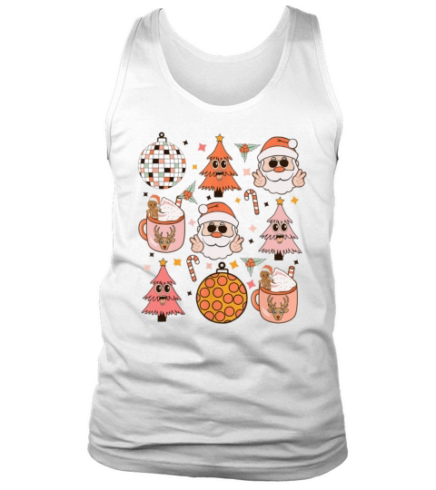 Merry Christmas Retro Vintage Groovy Christmas With Santa Claus Tank Top Unisex