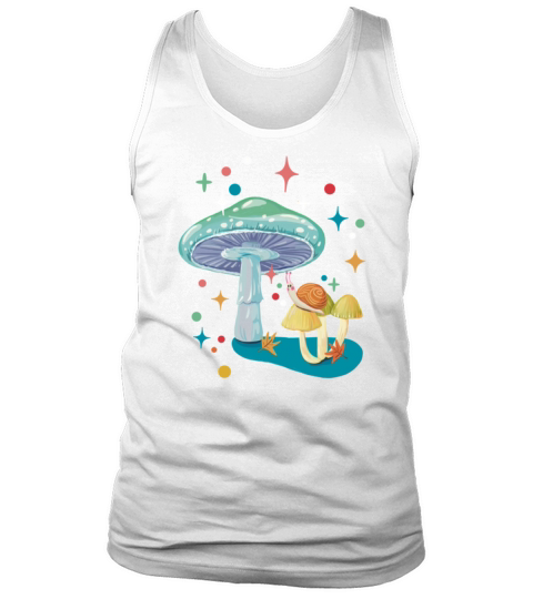 Vintage cozy green mushroom and snail Tank Top Unisex