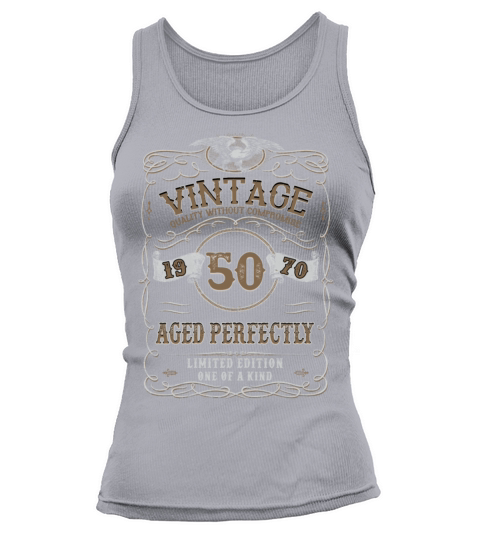 50th Birthday Gift Gold Vintage 1970 Aged Perfect Tank top Woman