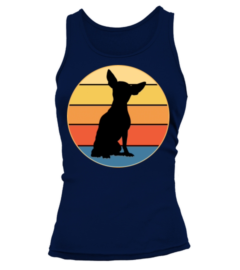 Cute Chihuahua Dog Breed Vintage Retro Sunset Tank top Woman