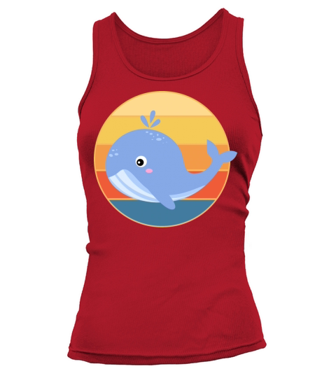 Cute Kawaii Whale Retro Sunset Vintage Ocean Tank top Woman