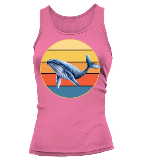 Cute Kawaii Whale Retro Sunset Vintage Ocean Tank top Woman